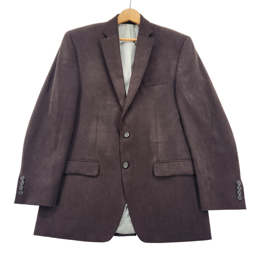 Lauren Ralph Lauren Mens 40R Faux Suede Blazer Sport Coat Brown Two Button